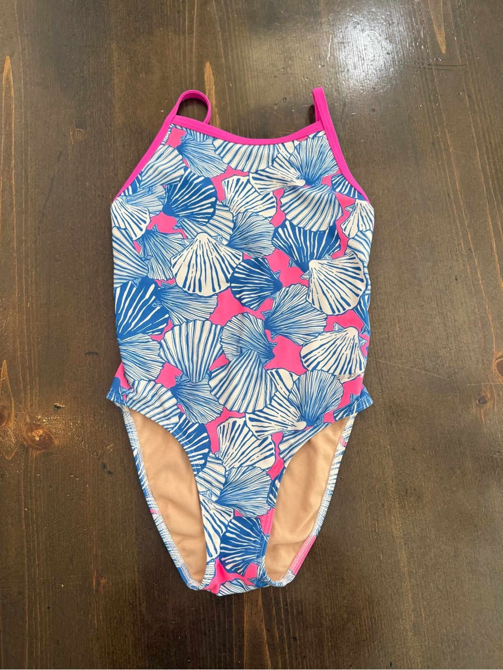 Sporti Swimsuit, Blue & Pink Shell-Print One-Piece Swimsuit, 28, girls 14-16